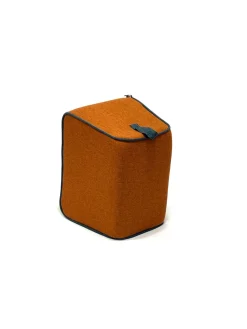 Hockidu - Hocker gepolstert mit Schlaufe, Farbe orange