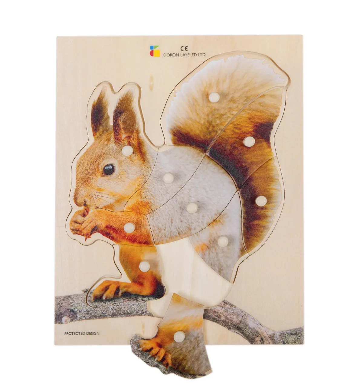 Holz-Puzzle Eichhörnchen mit großen Griffen, ab 2 Jahre