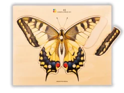 Holz-Puzzle Gelber Schmetterling mit großen Griffen, ab 2 Jahre