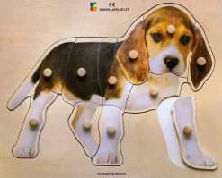 Holz-Puzzle Hund mit großen Griffen, ab 2 Jahre
