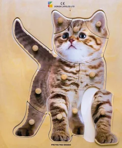 Holz-Puzzle Katze mit großen Griffen, ab 2 Jahre