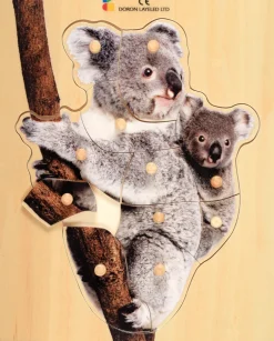 Holz-Puzzle realistisch Koala, Mutter mit Jungtier, ab 2 Jahre