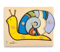 Holz-Puzzle Schnecke mit großen Griffen, ab 2 Jahre