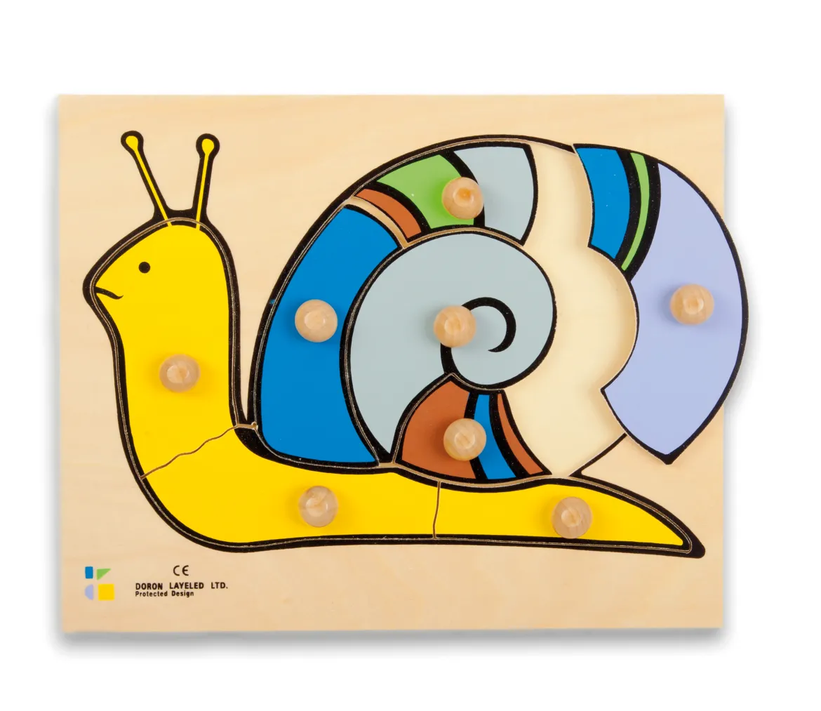 Holz-Puzzle Schnecke mit großen Griffen, ab 2 Jahre