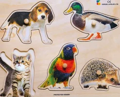 Holz-Puzzle Tier-Kollektiv mit großen Griffen, ab 2 Jahre
