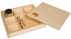Holztablett mit Übungen zum Kleben