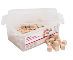 Holzwürfel, natur, 150 Stück, in Stapelbox, 3-13 Jahre