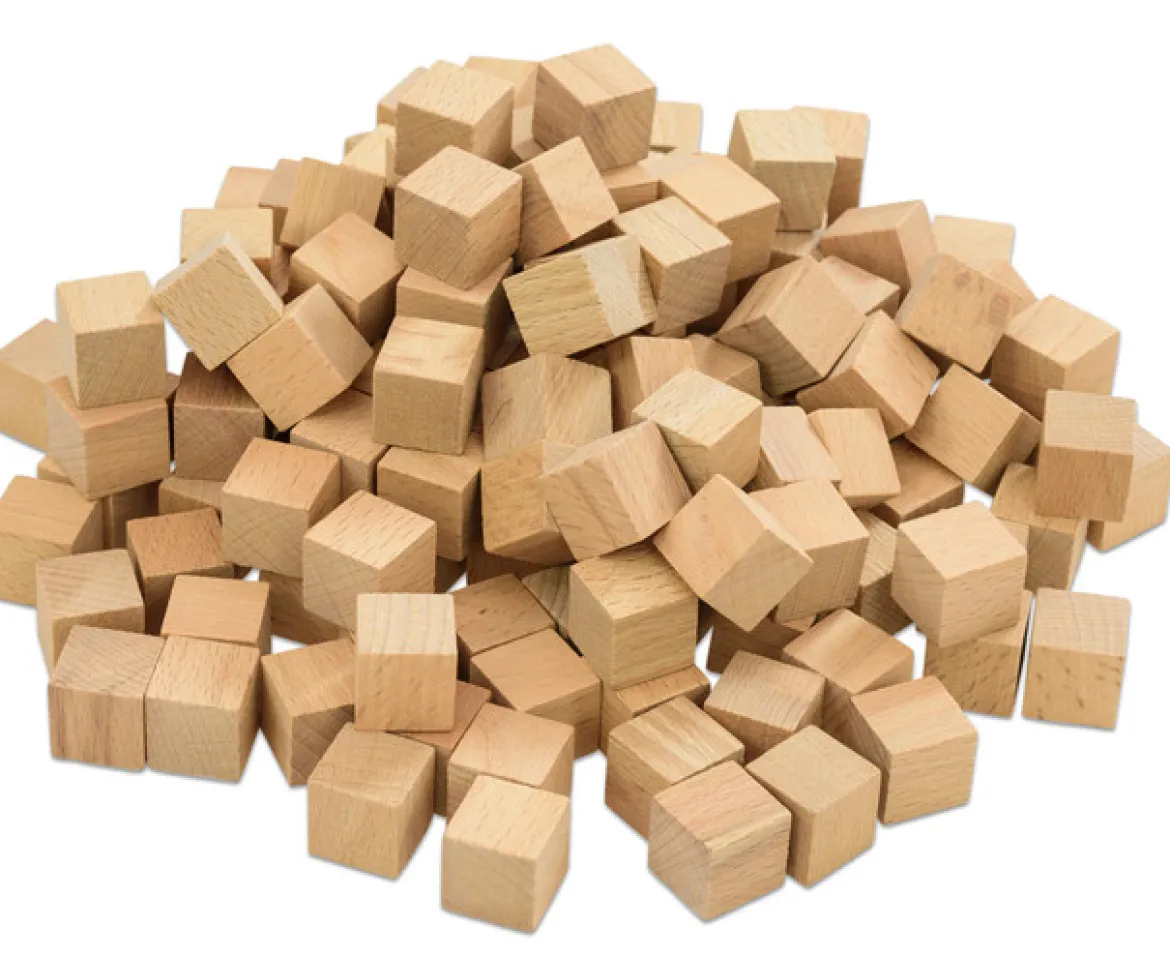 Holzwürfel, natur, 150 Stück, in Stapelbox, 3-13 Jahre