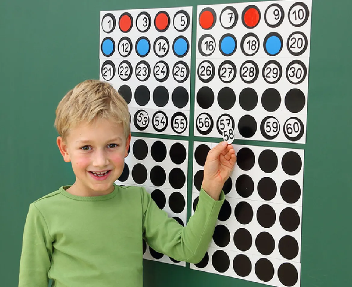 Hunderterfeld für die Tafel magnetisch mit Kreisen und Ringen
