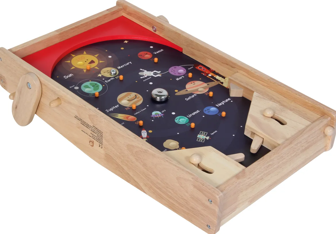 2 in 1 Fußball- und Weltall-Flipper, 53 x 30 cm, aus Holz, PINTOY