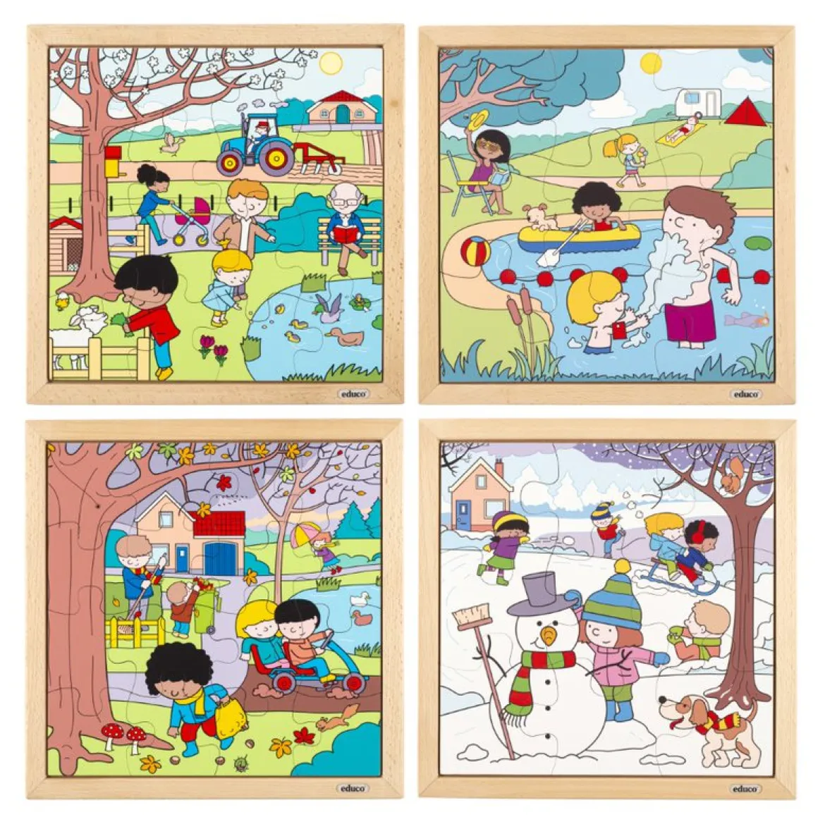 Jahreszeiten Puzzles, 4er Set, 3-5 Jahre