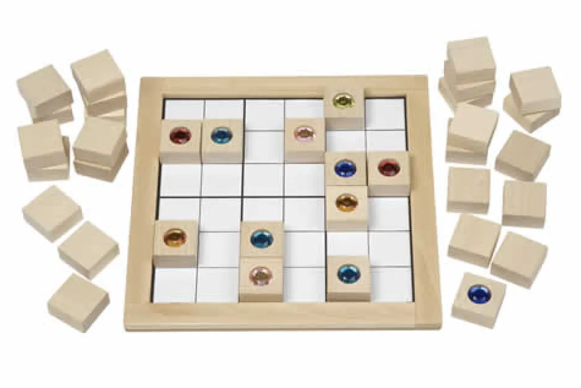 Juwelen-Sudoky 6 x 6, Logikspiel mit Farben, ab 4 Jahre