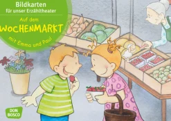 Kamishibai Bildkartenset - Auf dem Wochenmarkt mit Emma und Paul, 1-5 Jahre