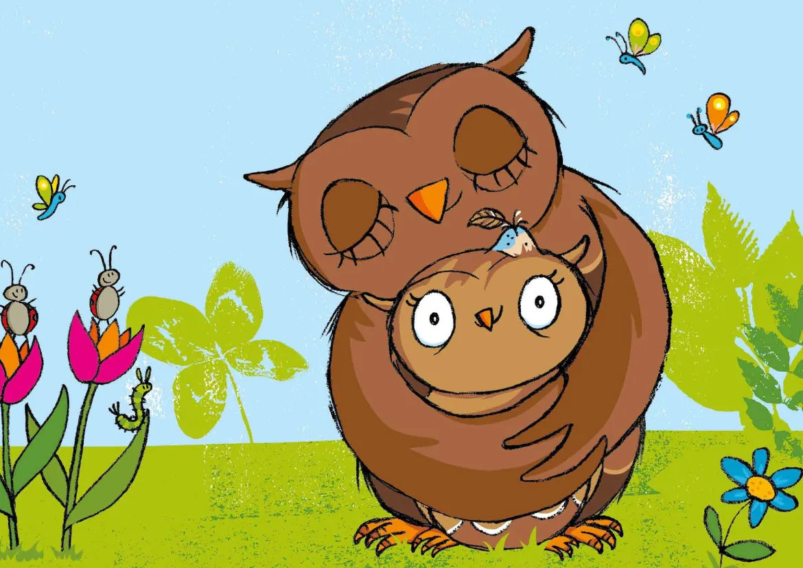 Kamishibai Bildkartenset - Die Eule mit der Beule, 1-4 Jahre