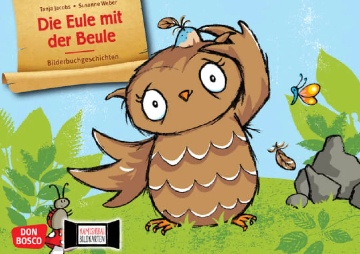 Kamishibai Bildkartenset - Die Eule mit der Beule, 1-4 Jahre