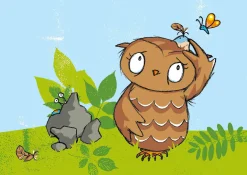Kamishibai Bildkartenset - Die Eule mit der Beule, 1-4 Jahre