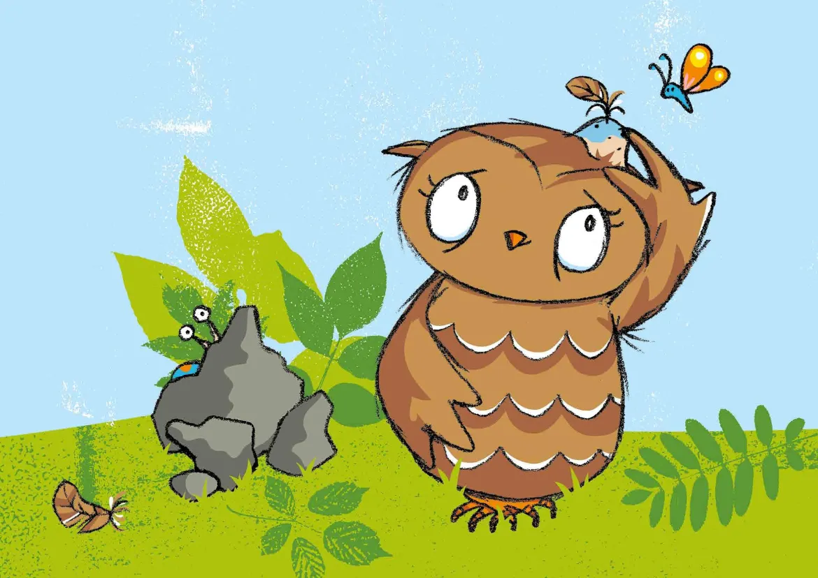 Kamishibai Bildkartenset - Die Eule mit der Beule, 1-4 Jahre