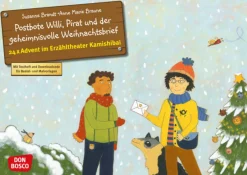 Kamishibai Bildkartenset - Postbote Willi, Pirat und der geheimnisvolle Weihnachtsbrief. Adventskalender, 3 bis 6 Jahre