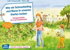 Kamishibai Bildkartenset - Wie wir Schmetterling und Biene in unseren Garten locken, 4 bis 8 Jahre