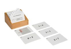Kasten mit Aufgabenkarten für das kleine Multiplikationsbrett