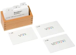 Kasten mit Aufgabenkarten für das Wurzelbrett 2 (Wurzelziehen)