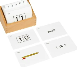 Kasten mit Aufgabenkarten für die Sequintafeln 10-19