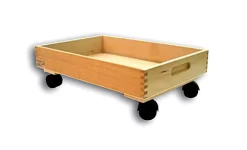 Kasten mit Fahrgestell für Uhl-Grundkästen, leer, Buche natur
