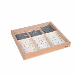 Kasten mit nummerierten Marken, Montessori Mathematik, ab 7 Jahre