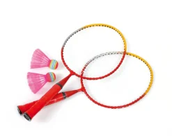 Kinder-Badminton-Set mit 2 Schlägern, 2 Federbällen