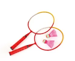 Kinder-Badminton-Set mit 2 Schlägern, 2 Federbällen