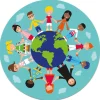 Kinder der Welt - Teppich mit 2 Meter Durchmesser