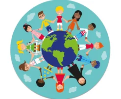 Kinder der Welt - Teppich mit 2 Meter Durchmesser