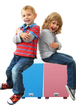 Kinderhocker mit Trommelfunktion, blau, Sitzhöhe 30cm