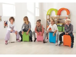 Kinderhocker mit Trommelfunktion, orange, Sitzhöhe 30cm