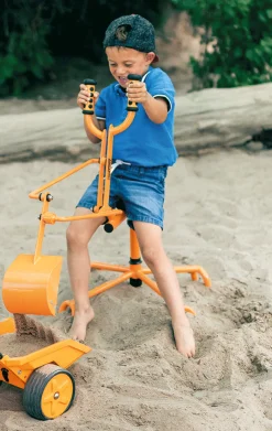 Kinder-Sitzbagger für den Sandkasten, orange, TopTrike