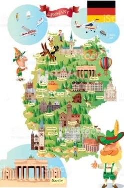Kinderteppich Deutschland, 110 x 160 cm