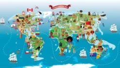 Kinderteppich Welt