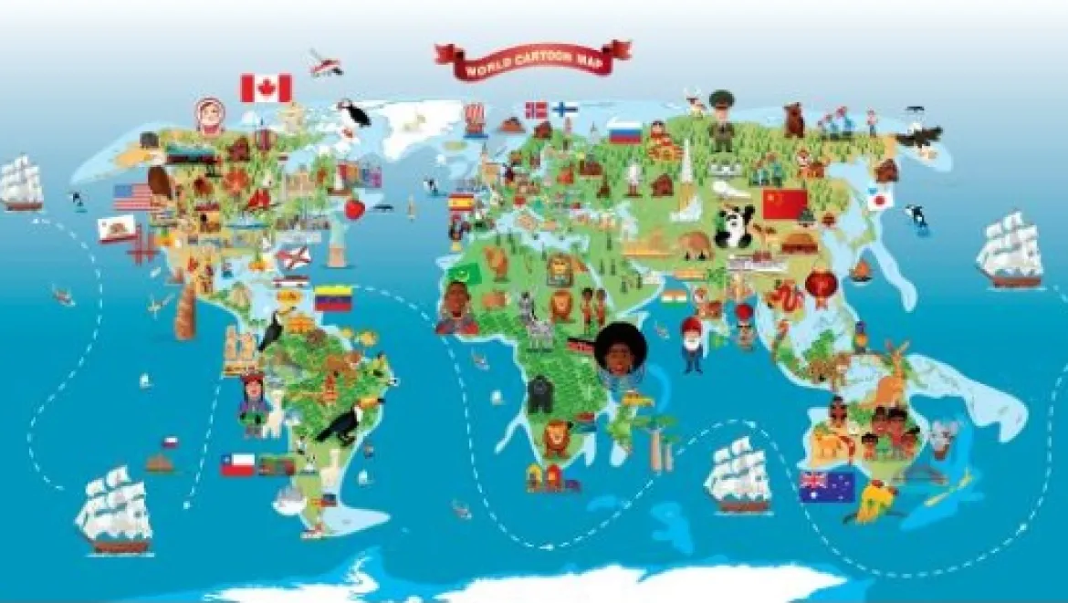 Kinderteppich Welt