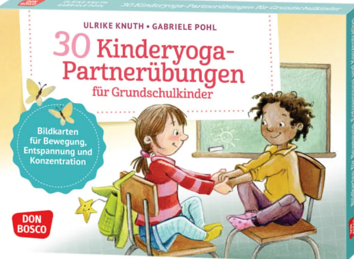 30 Kinderyoga-Partnerübungen für Grundschulkinder, Bildkarten, 6-10 Jahre