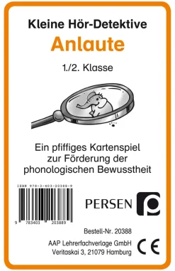 Kleine Hör-Detektive: Anlaute, Kartenspiel, 1. und 2. Klasse