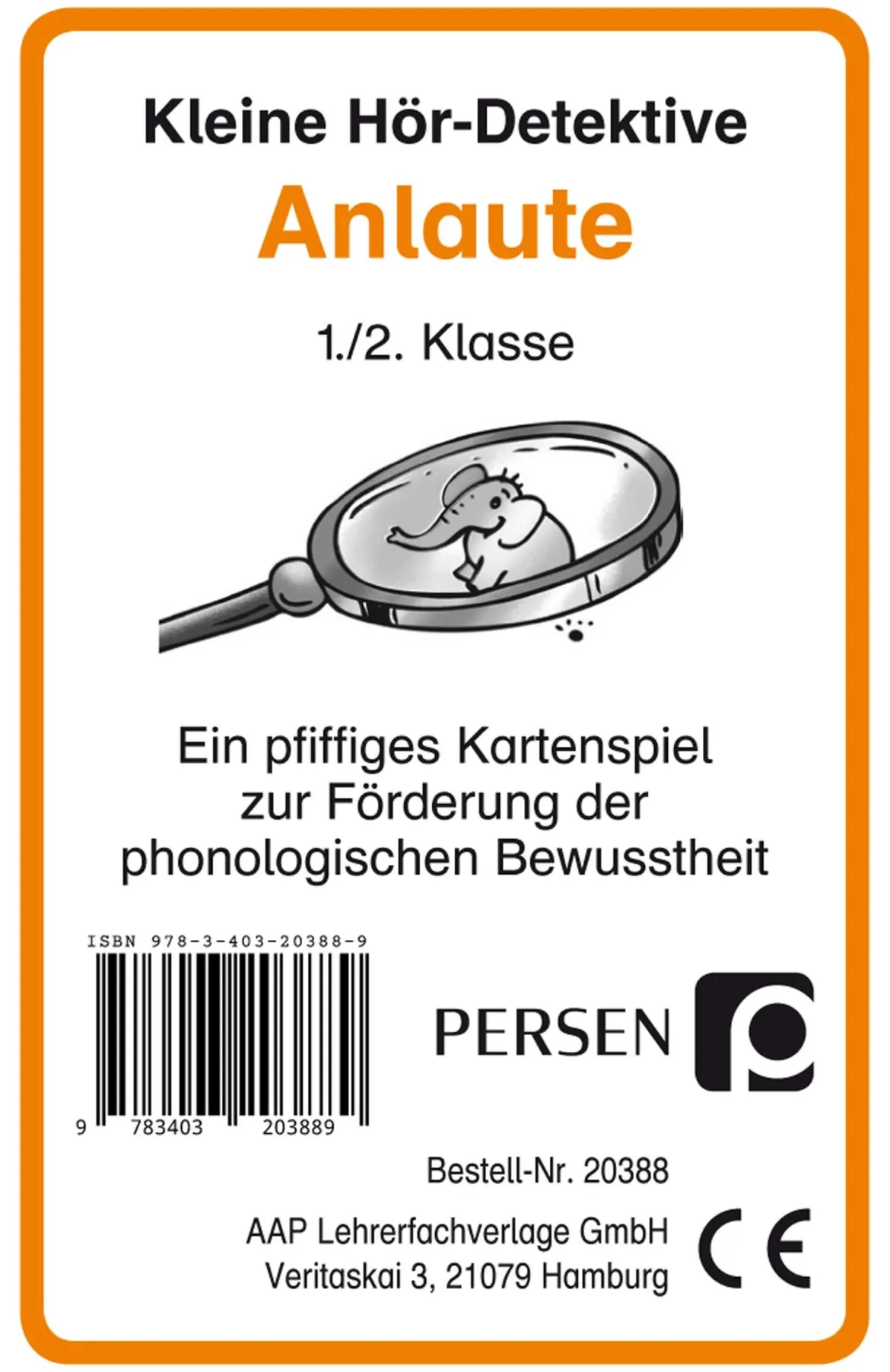 Kleine Hör-Detektive: Anlaute, Kartenspiel, 1. und 2. Klasse