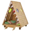 Kleine Spielhütte "Waldhaus", mit Spitzdach und bunten Fenstern, Indoor und Outdoor, aus Holz