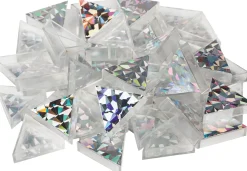 Kleinkinder-Riesen-Prismo Dreiecke 100 Stück Glitzer Gold und Silber transparent