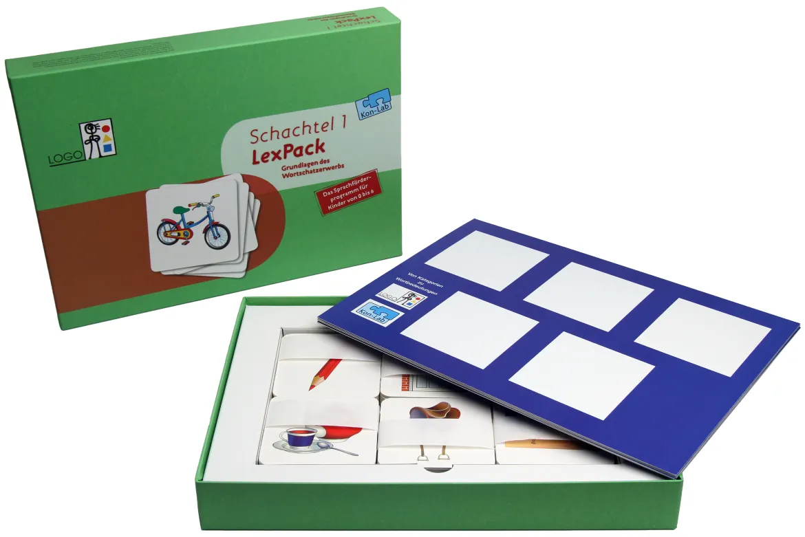 Kon-Lab LexPack Schachtel 1, Bildkarten und Legetafeln, 0-10 Jahre