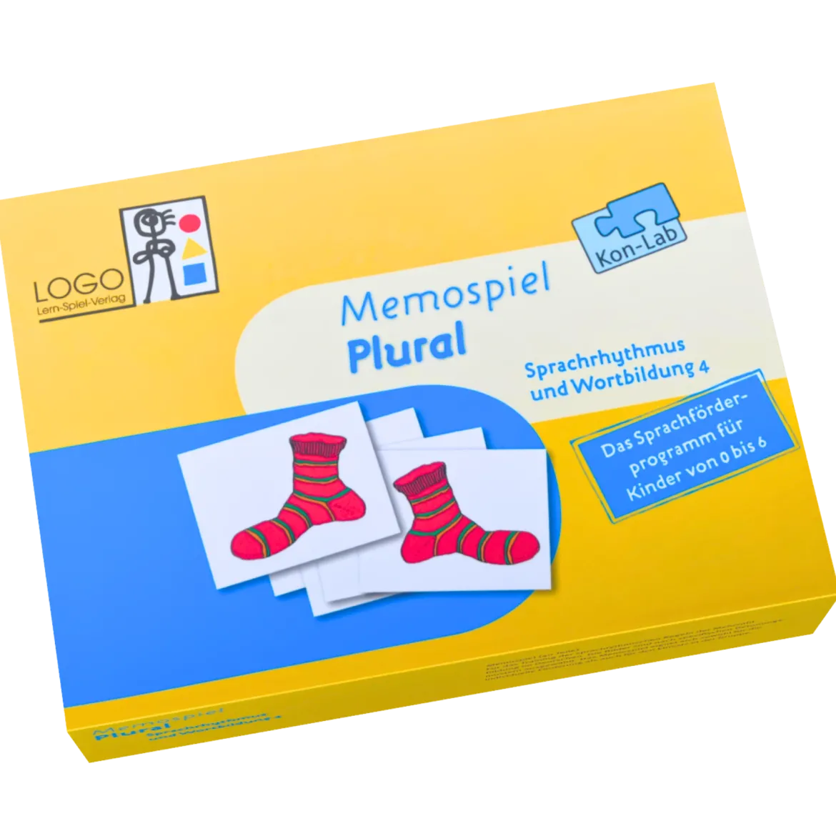 Kon-Lab Memospiel Plural mit Anleitung für Eltern, 0-10 Jahre