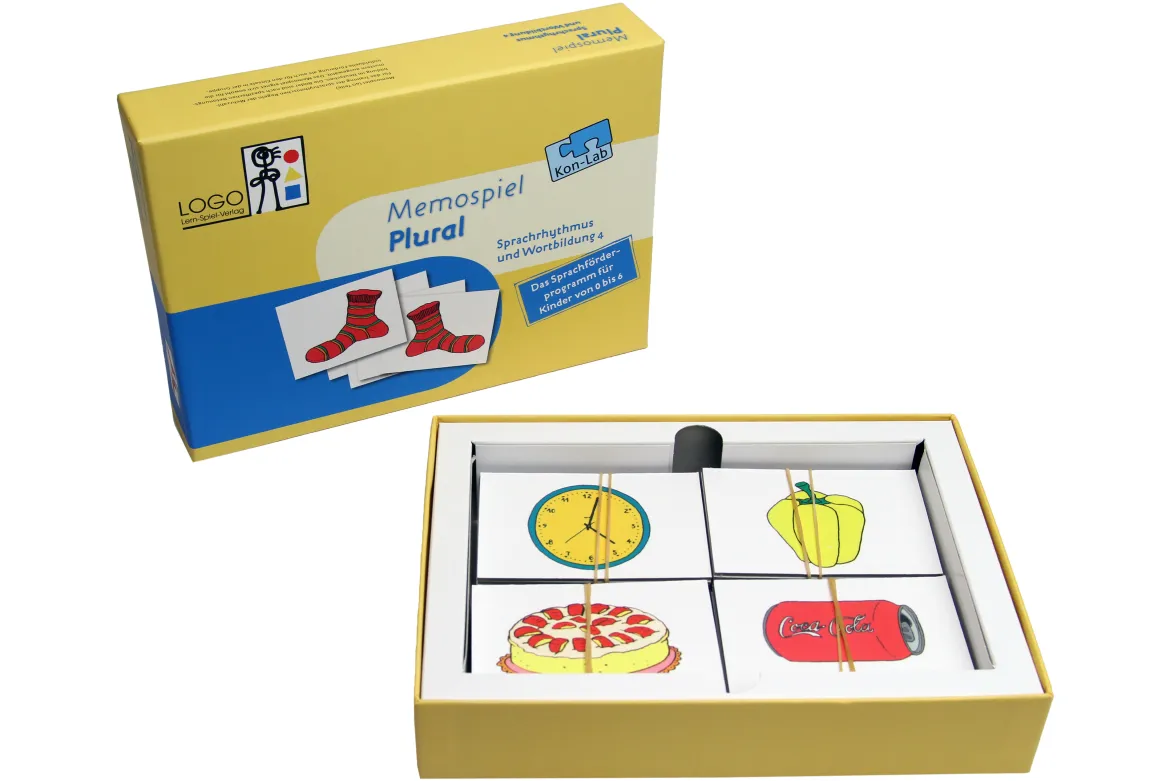 Kon-Lab Memospiel Plural mit Anleitung für Eltern, 0-10 Jahre