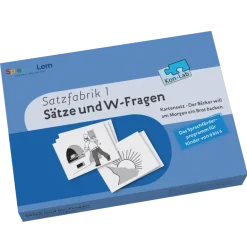 Kon-Lab Sätze und W-Fragen, Kartensatz mit Anleitung für Eltern, 0-10 Jahre