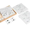 Kontrollkarten für die Botanischen Puzzles, im Holzkasten mit Deckel