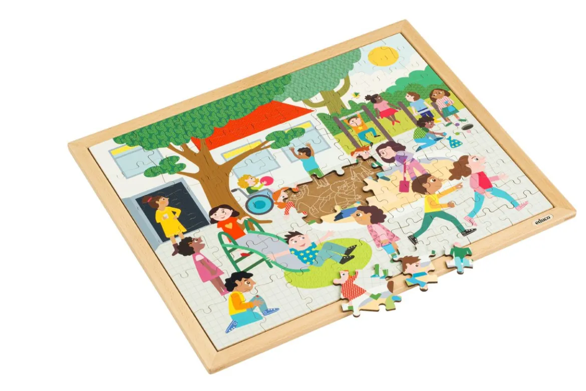 Kooperations-Puzzles - Set mit 4 Puzzles für das Puzzeln zu zweit, 3-6 Jahre