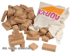 KORXX Korkbausteine, 60 Stück im Baumwollbeutel, ab 2 Jahre